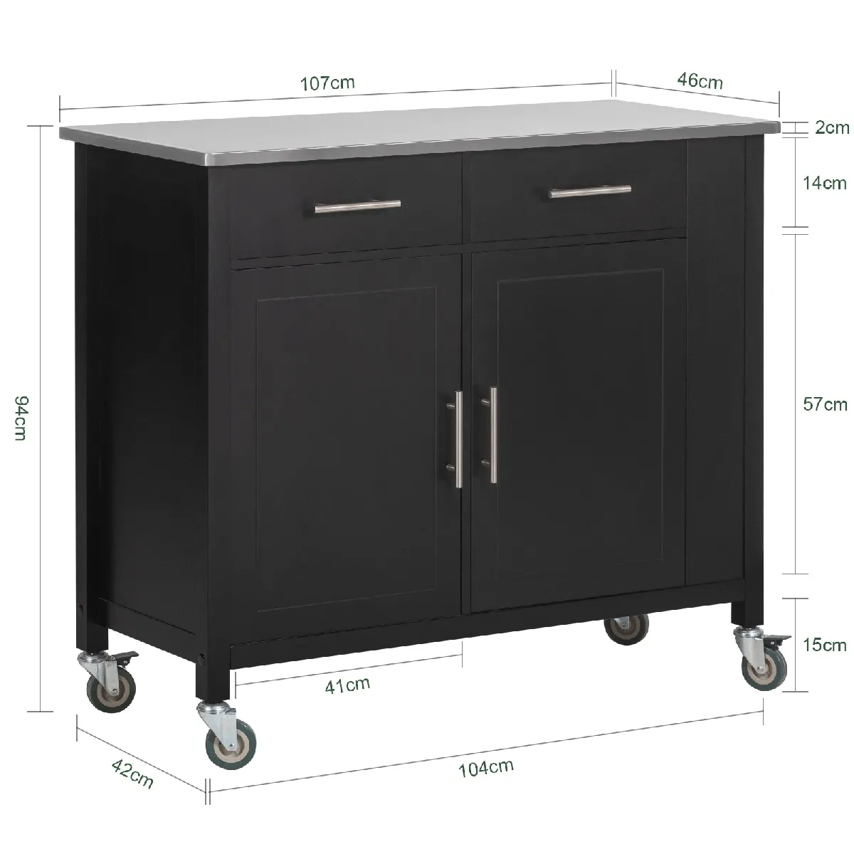 SoBuy FKW108-SCH - Bois et Inox