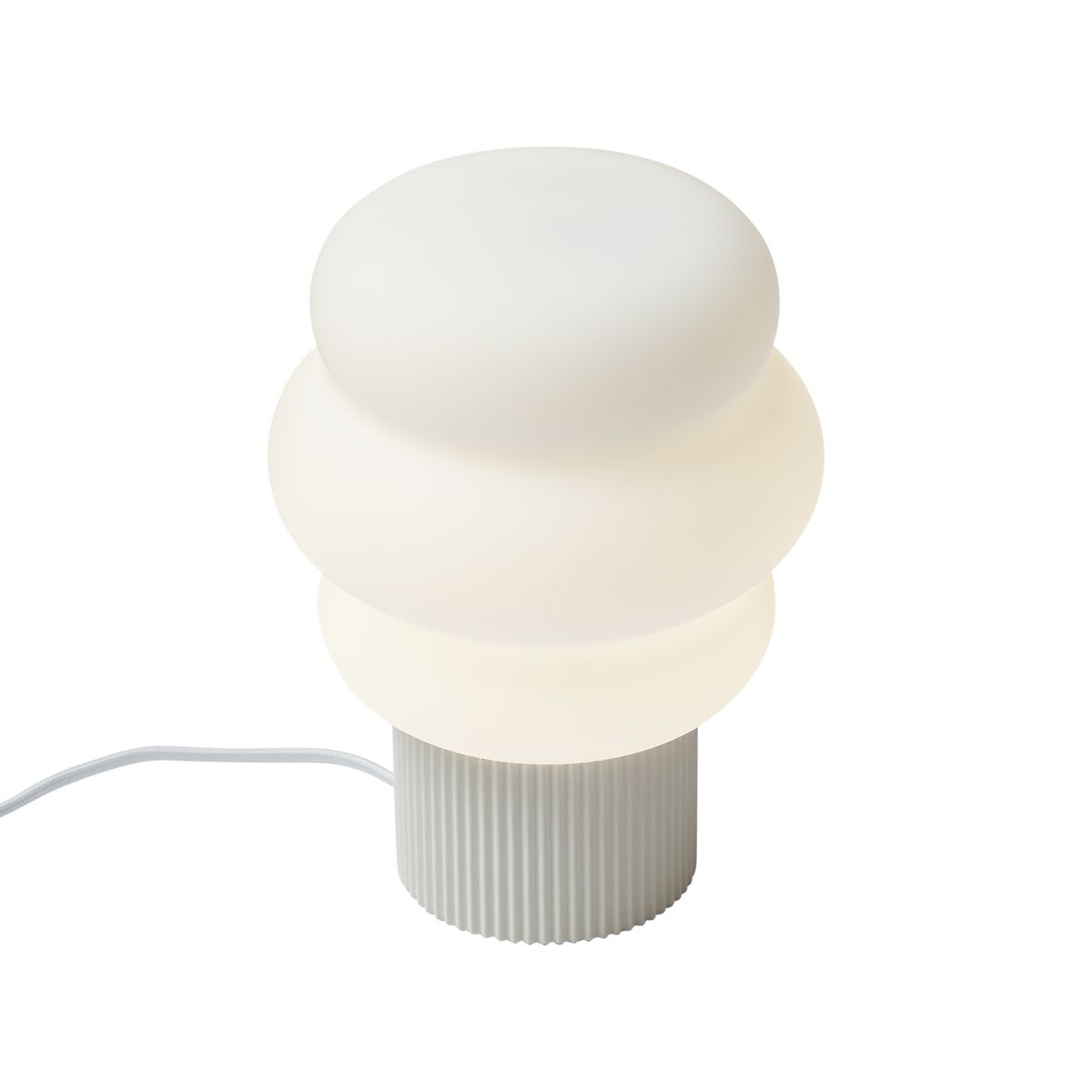 Japandi tafellamp beige met opaal glas 18cm - Kumo