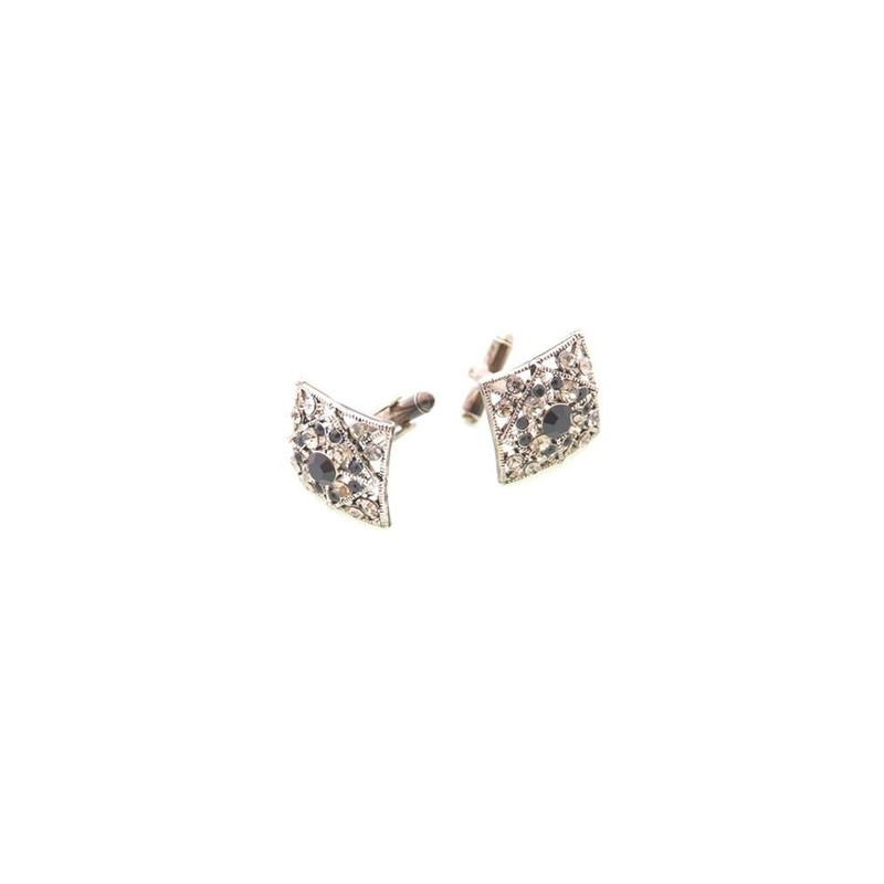 Boutons de manchette, ZEUS Noir, Cristal Swarovski