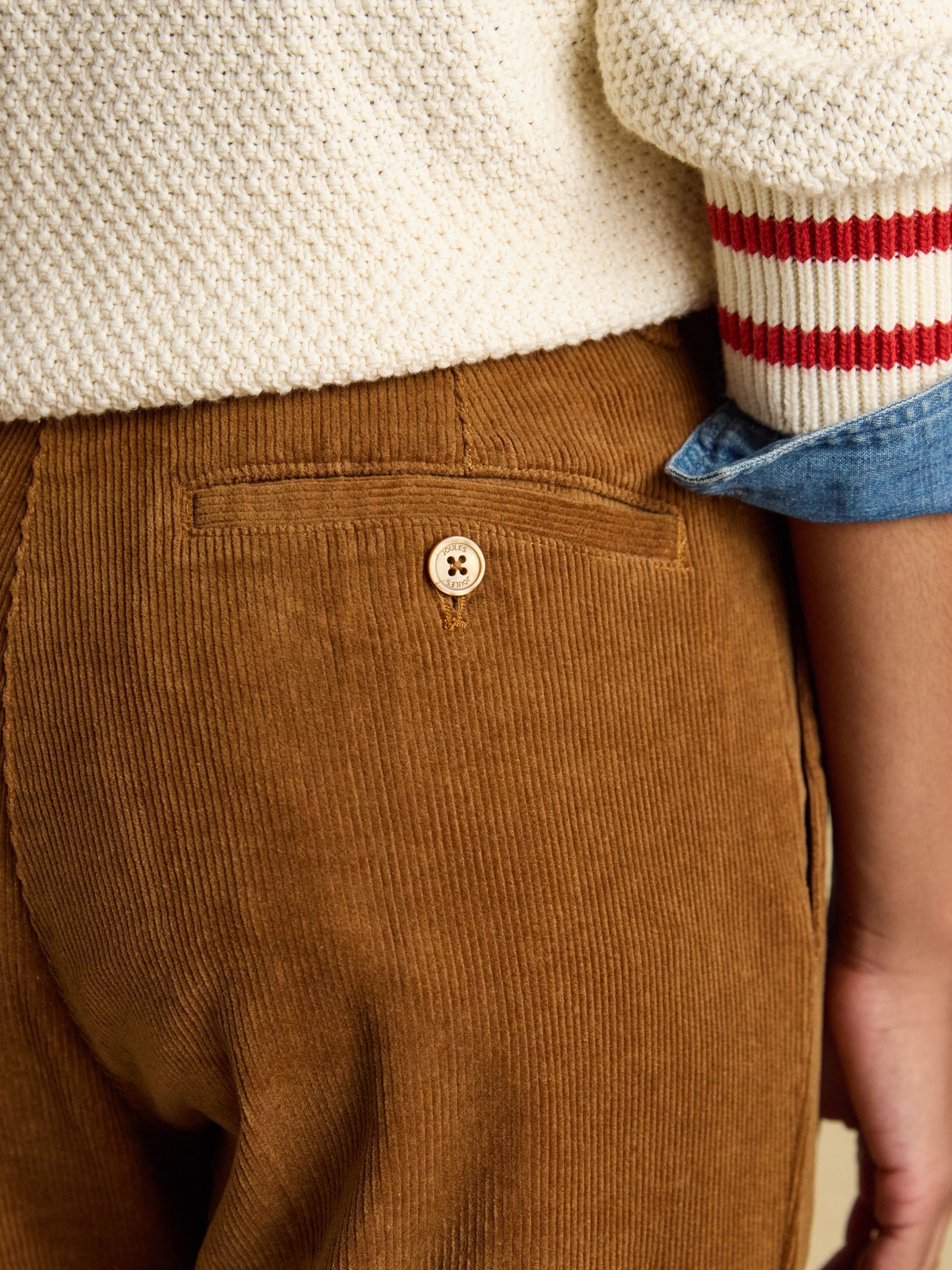 Lichtbruin - Joules Calla Cord Tapered Trousers