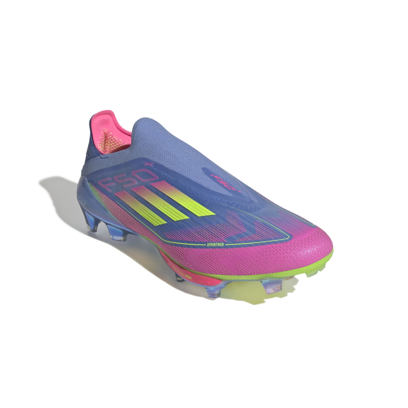 Adidas F50+ Gras Voetbalschoenen (FG) Blauw Neongeel Roze