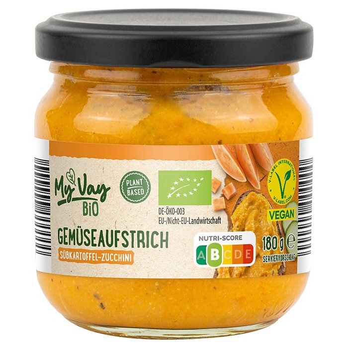 MY VAY Bio-Gemüseaufstrich 180 g, Süßkartoffel-Zucchini