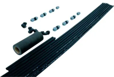 Tryksivestrenge 40mm. 2x15m PE - 5 PE, med spændfittings. Watercare