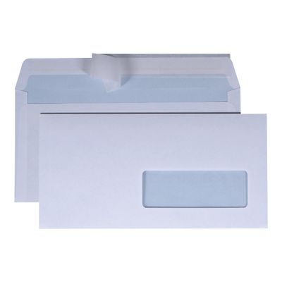La Couronne - 200 Enveloppes DL 110 x 220 mm - 100 gr - blanc - fenêtre 45 x 100 mm - bande auto-adhésive