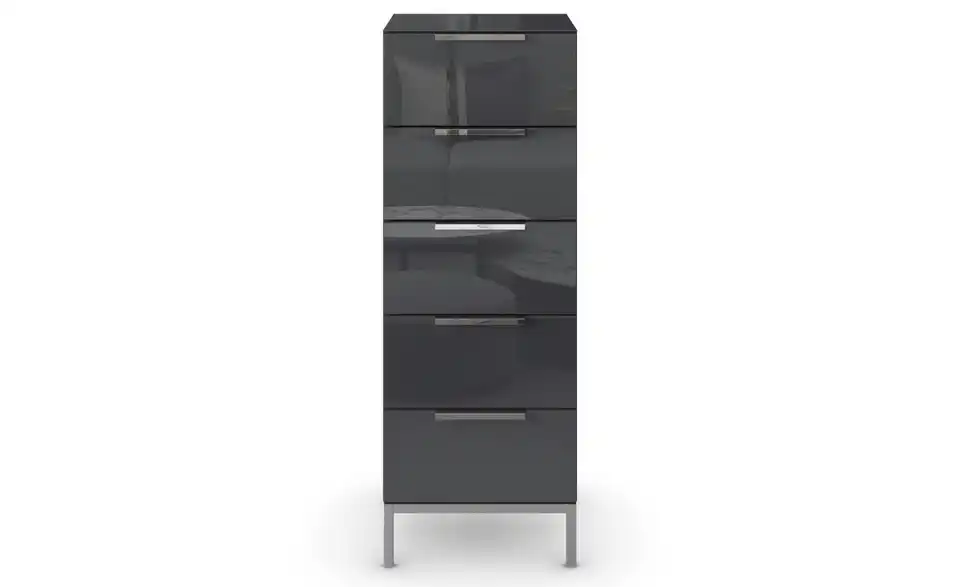 Kommode 40 cm verchromt Basaltgrau