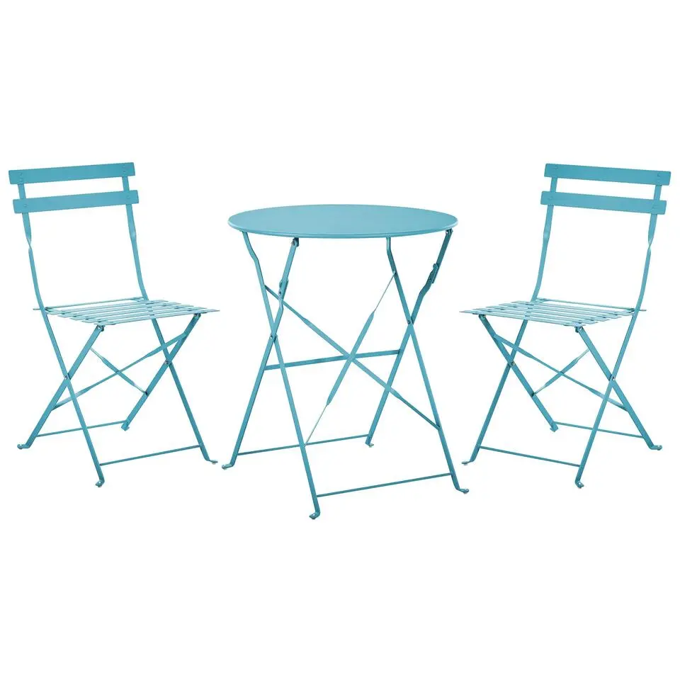 FIORI - Bistroset voor 2 - Zeeblauw - Staal
