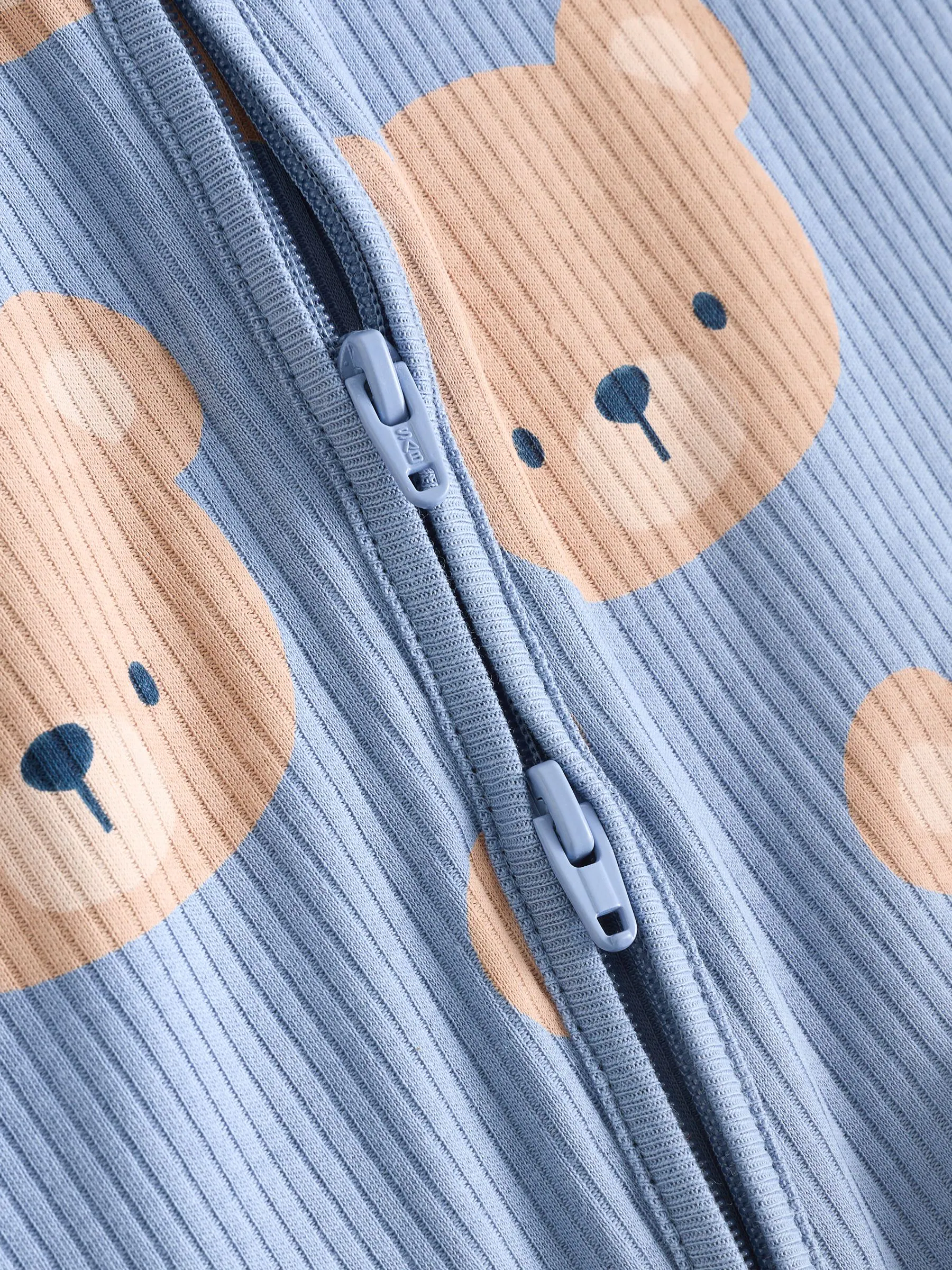 Bruin/donkerblauw - Set van 3 baby pyjama's zonder voetjes met tweewegrits van katoen (0mnd-3jr)