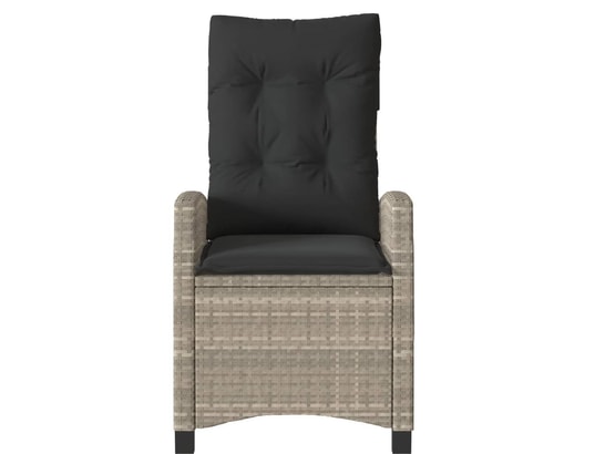 VIDAXL - Chaise inclinable de jardin coussins gris clair résine tress...