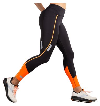 Collant long Brooks Run Visible 2.0 Noir/Orange Femme