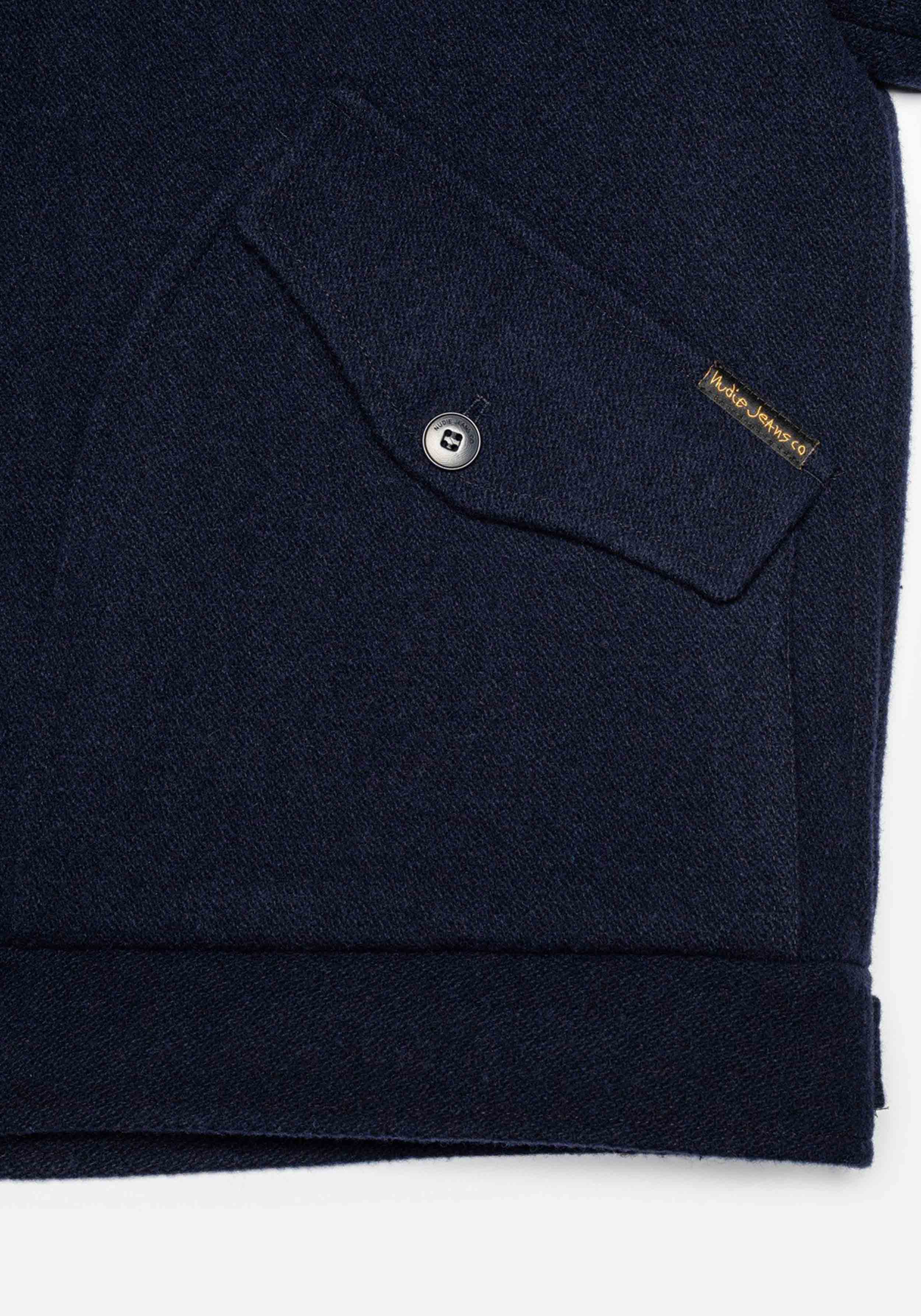 Nudie Jeans Jacke Blake Wool Zip Jacket Blueberry