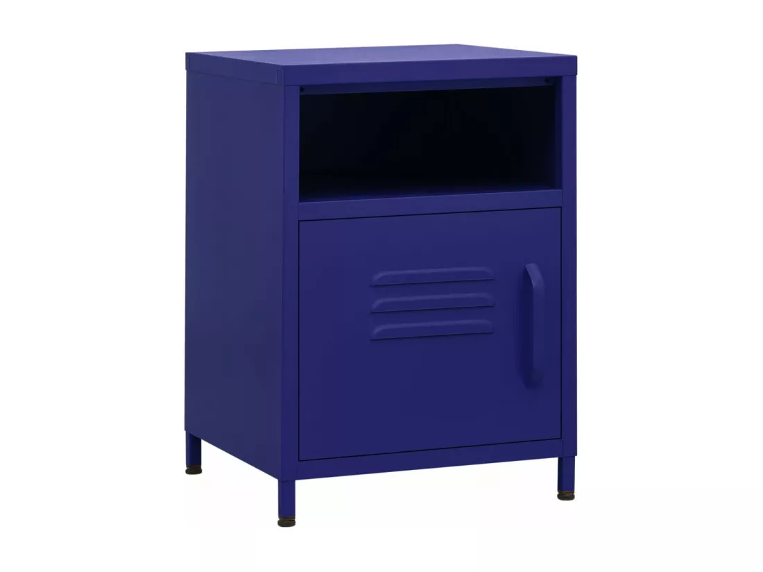 Table de chevet Bleu marine 35x35x51 cm Acier