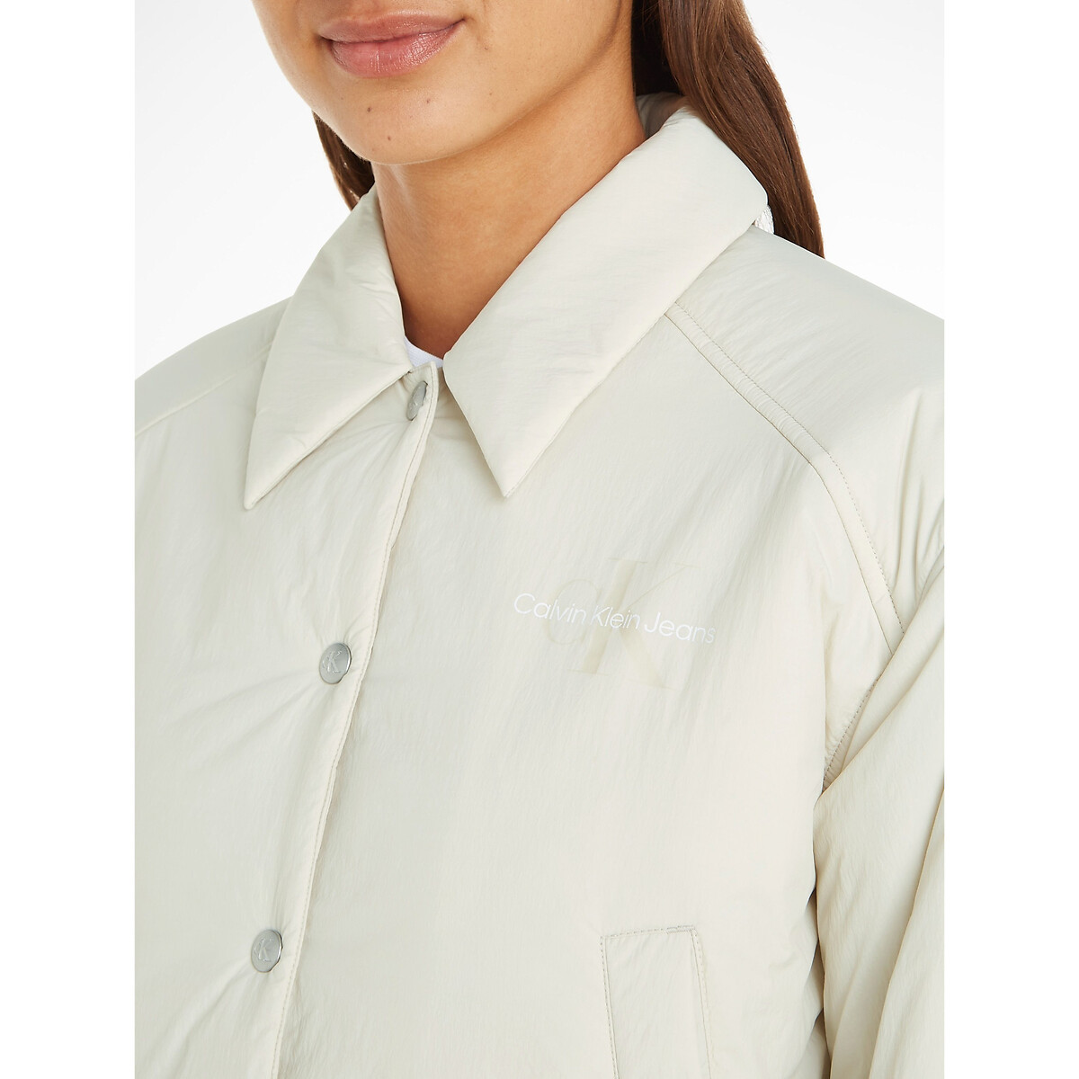 CALVIN KLEIN JEANS<br>Jaqueta reta cropped