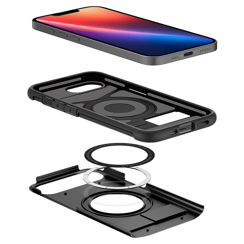 iPhone 16e MagSafe Slim Armor Case Hülle mit Kickstand (ACS09129) - Schwarz