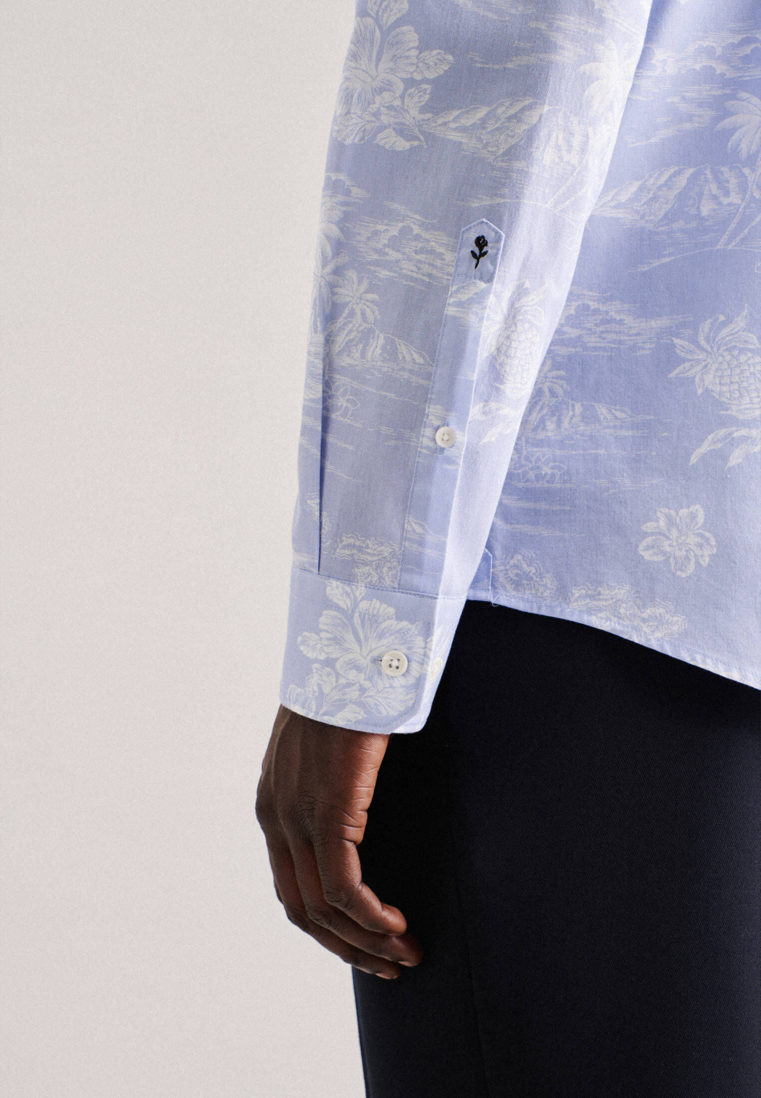 Seidensticker| Herren Casual Hemd Schwarze Rose