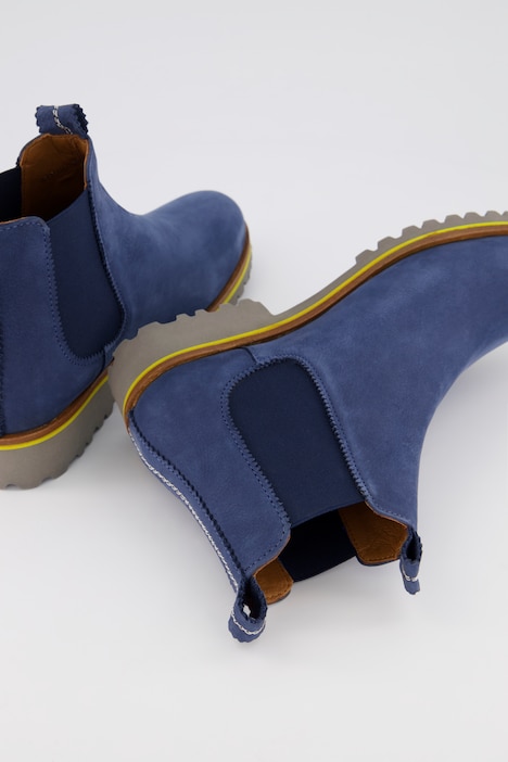 Leder-Chelseaboots, Elastikeinsatz, Streifensohle