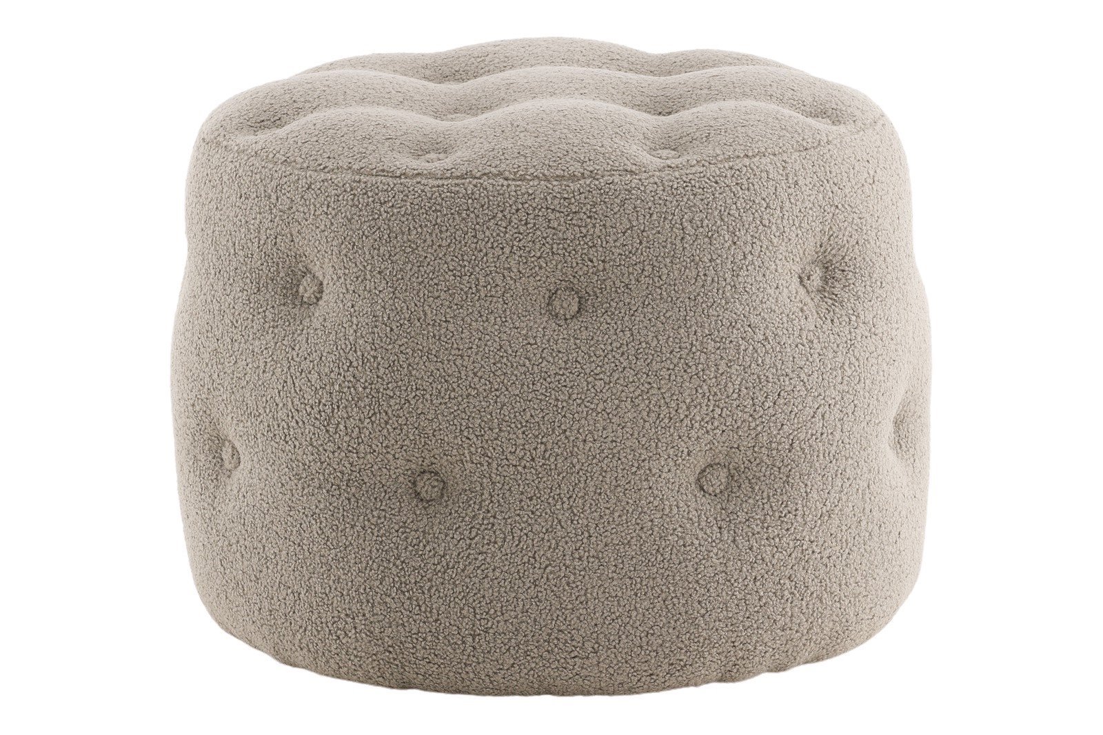 Benjamin pall Ø55cm. Tekstil Teddy Grå.