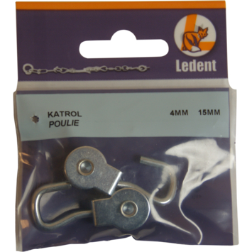 Katrol draaibaar wiel polypropyleen 15 mm 2 stuks