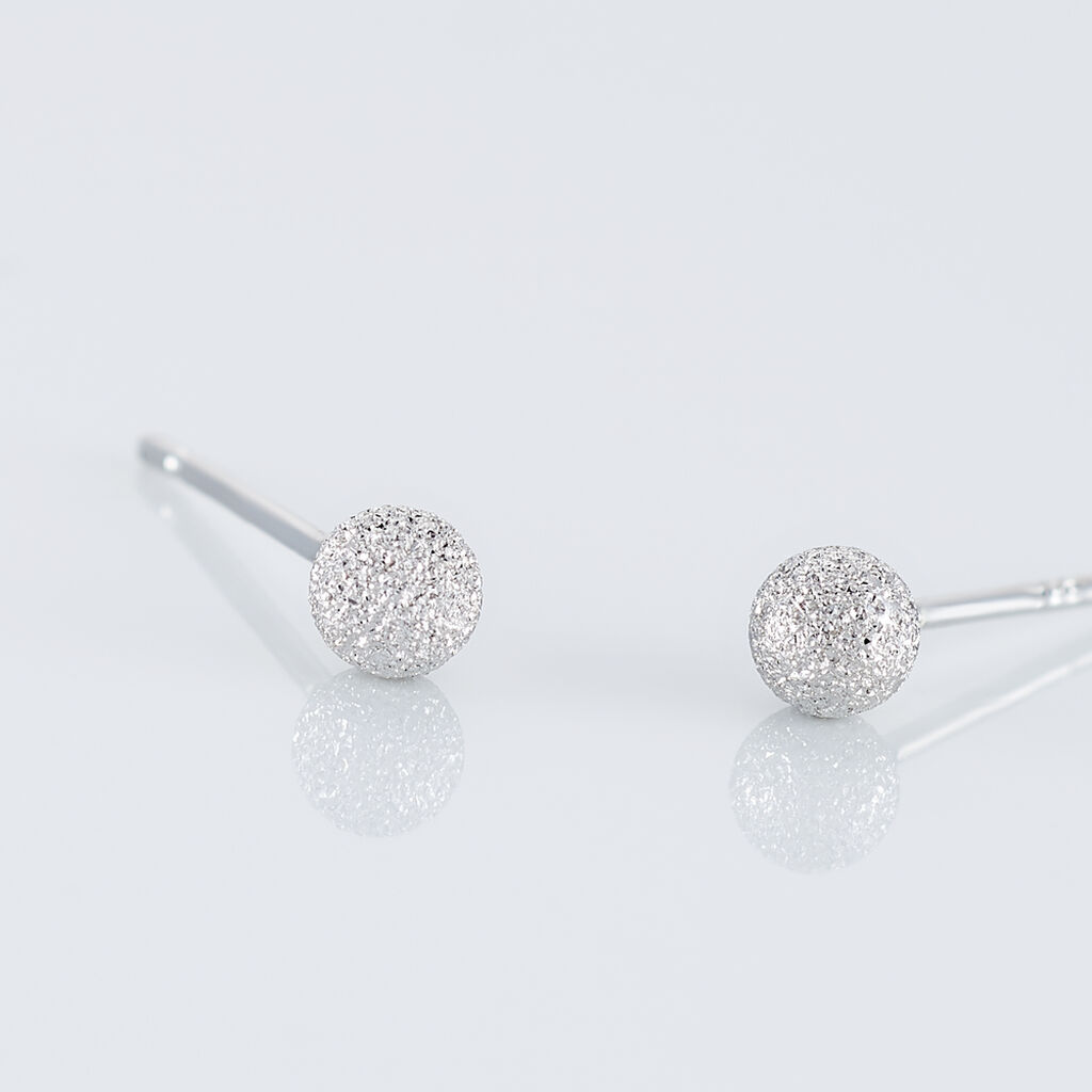 Boucles D'oreilles Puces Ayana Argent Blanc
