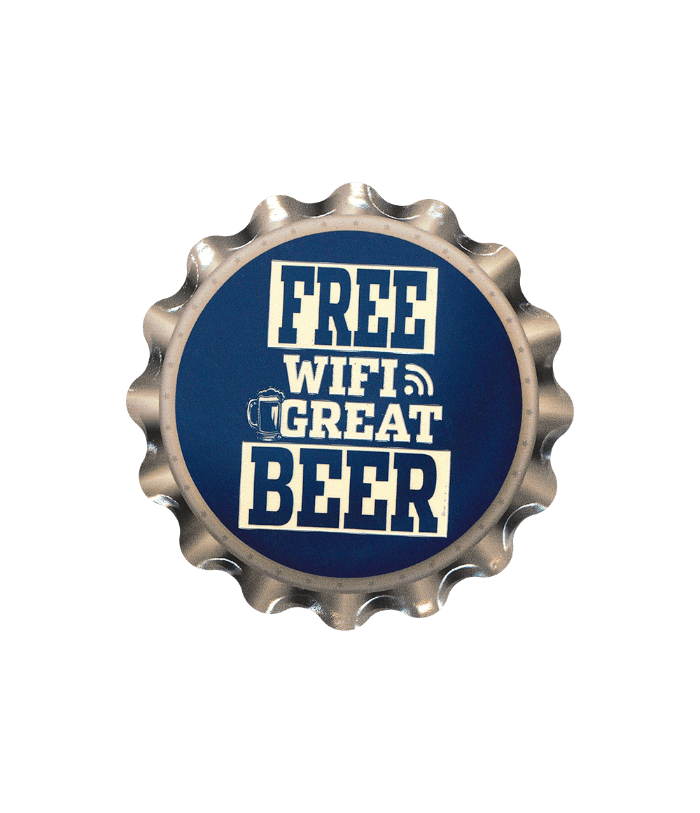 Wit Blauwe Onderzetters Free Wifi 11cm