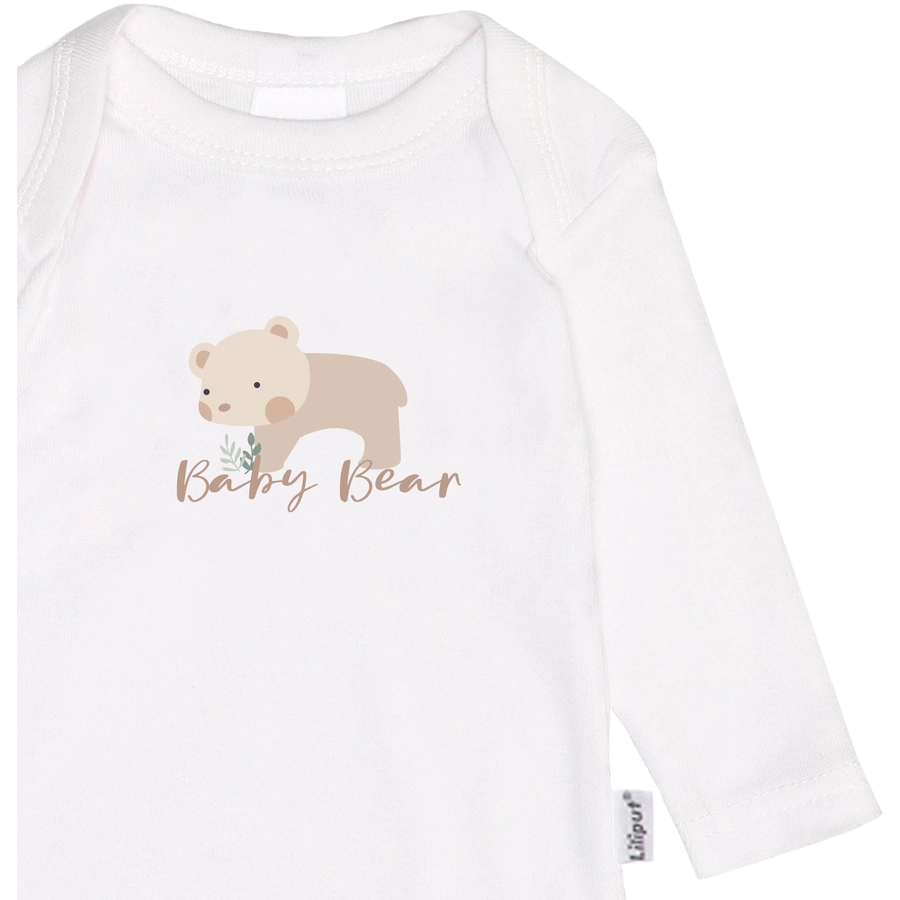 Liliput Langarmbodies Milkbar open & Baby bear weiss