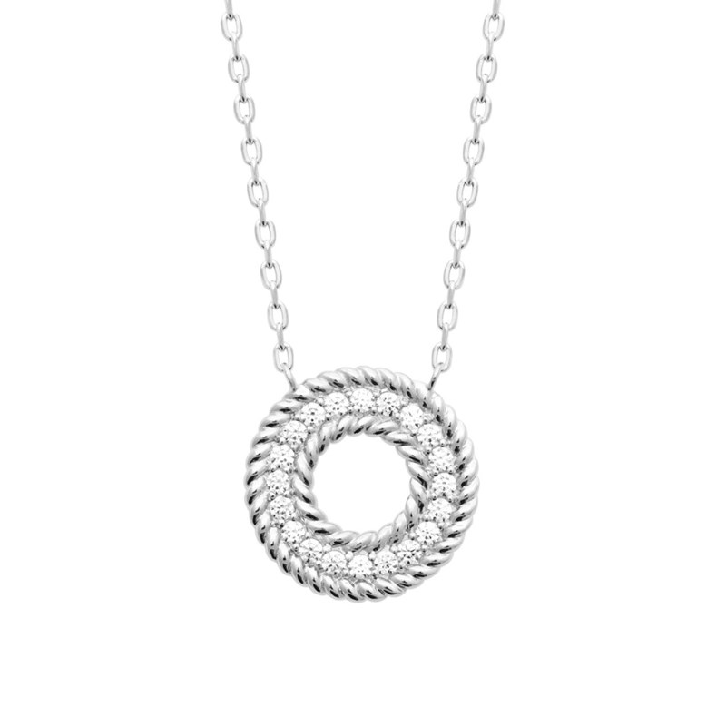 Collier Femme - Argent 925 - Oxyde de zirconium - Longueur : 45 cm