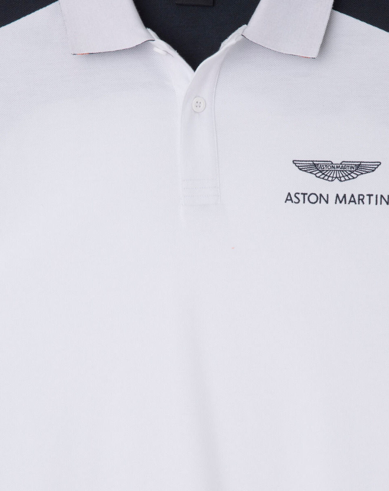 Hackett London Polo Regular Fit Aston Martin Racing Rib blanc