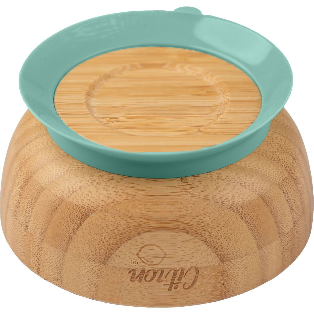 CitronCitron   Bambus Bowl mit Saugnapf und Löffel green