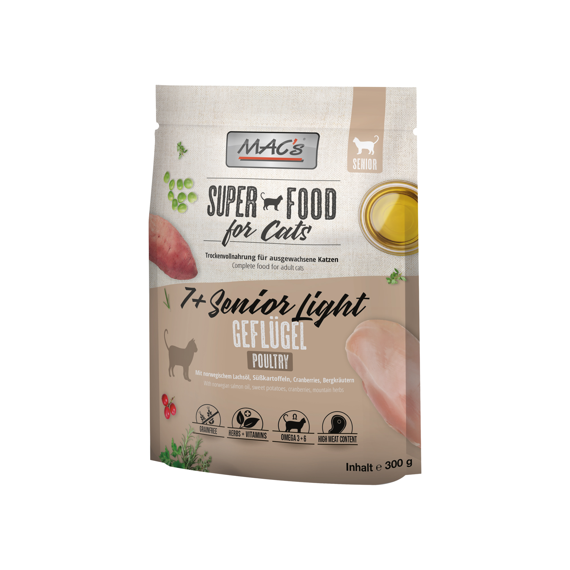 MAC's 7+ Senior Light Kattenvoer