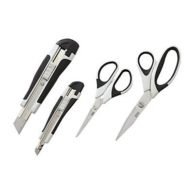 2 ciseaux + 2 cutter Mac Allister 9/18 mm et 14/19 mm