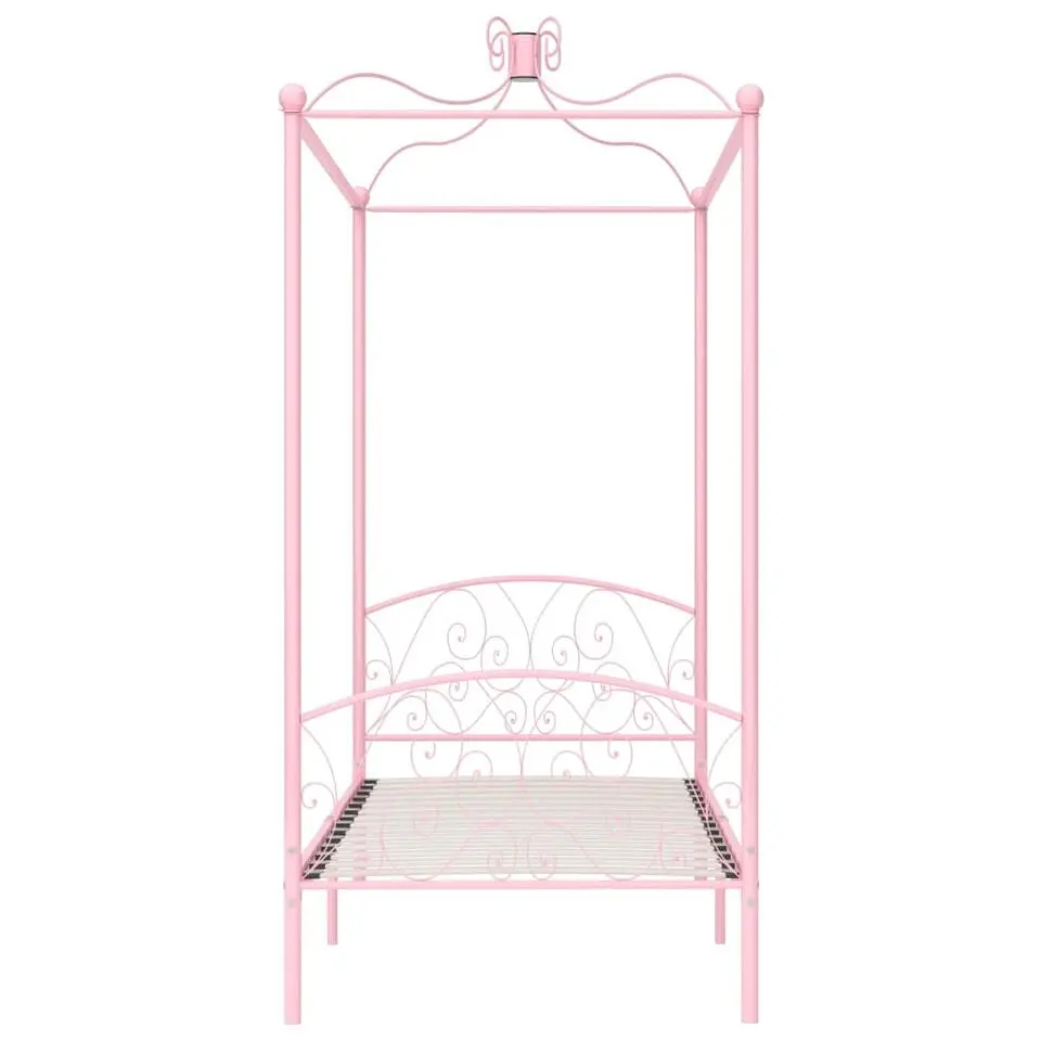 vidaXL - Hemelbed met verfijnd ontwerp - Roze - Metaal - 100x200 cm