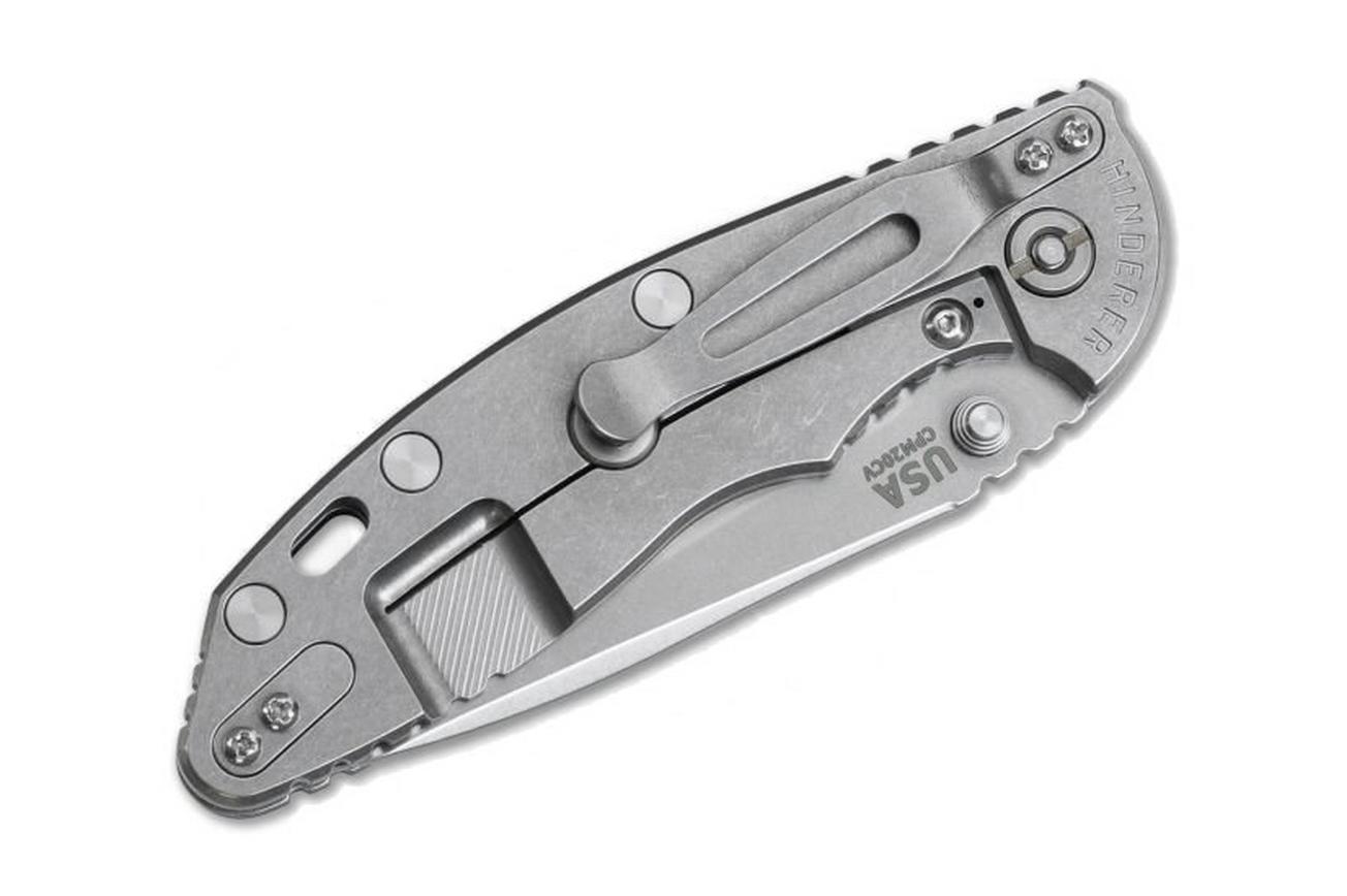 Rick Hinderer XM18 3,5” Non-Flipper Spearpoint Working Finish, Blue G10
