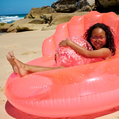 SUNNYLiFE Luxe Badering, Shell Neon Coral