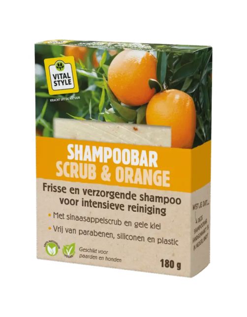 Vitalstyle Shampoobar Scrub & Orange - Paardenvachtverzorging - 180 g