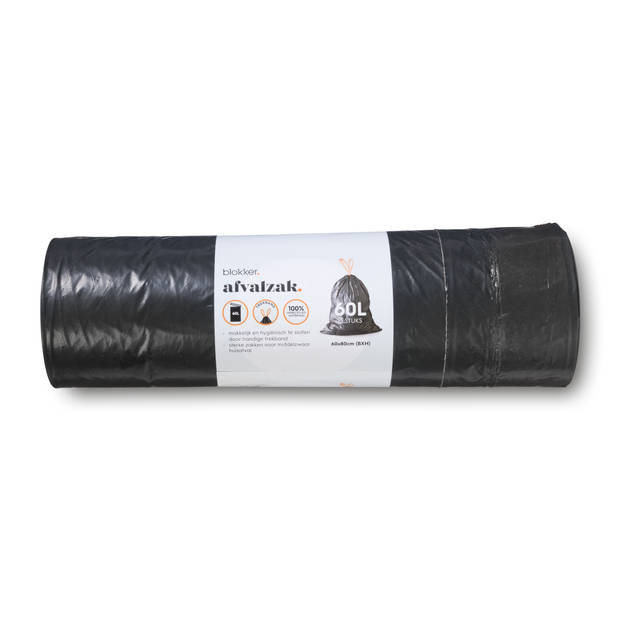 Blokker Trekbandzak 60 liter x 15 stuks