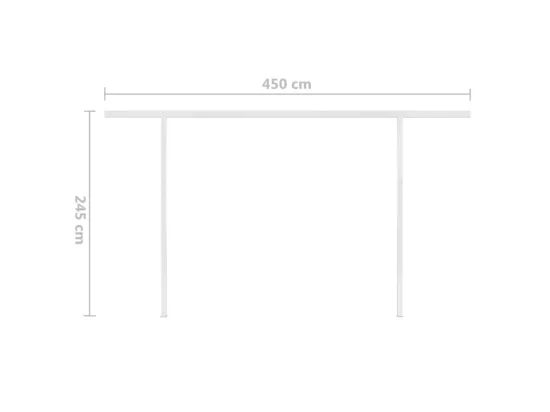 Auventanuel rétractable avec poteaux 4,5x3,5 Jaune et blanc