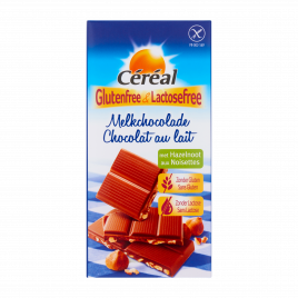 Cereal Glutenvrije en lactosevrije melkchocolade met hazelnoot reep