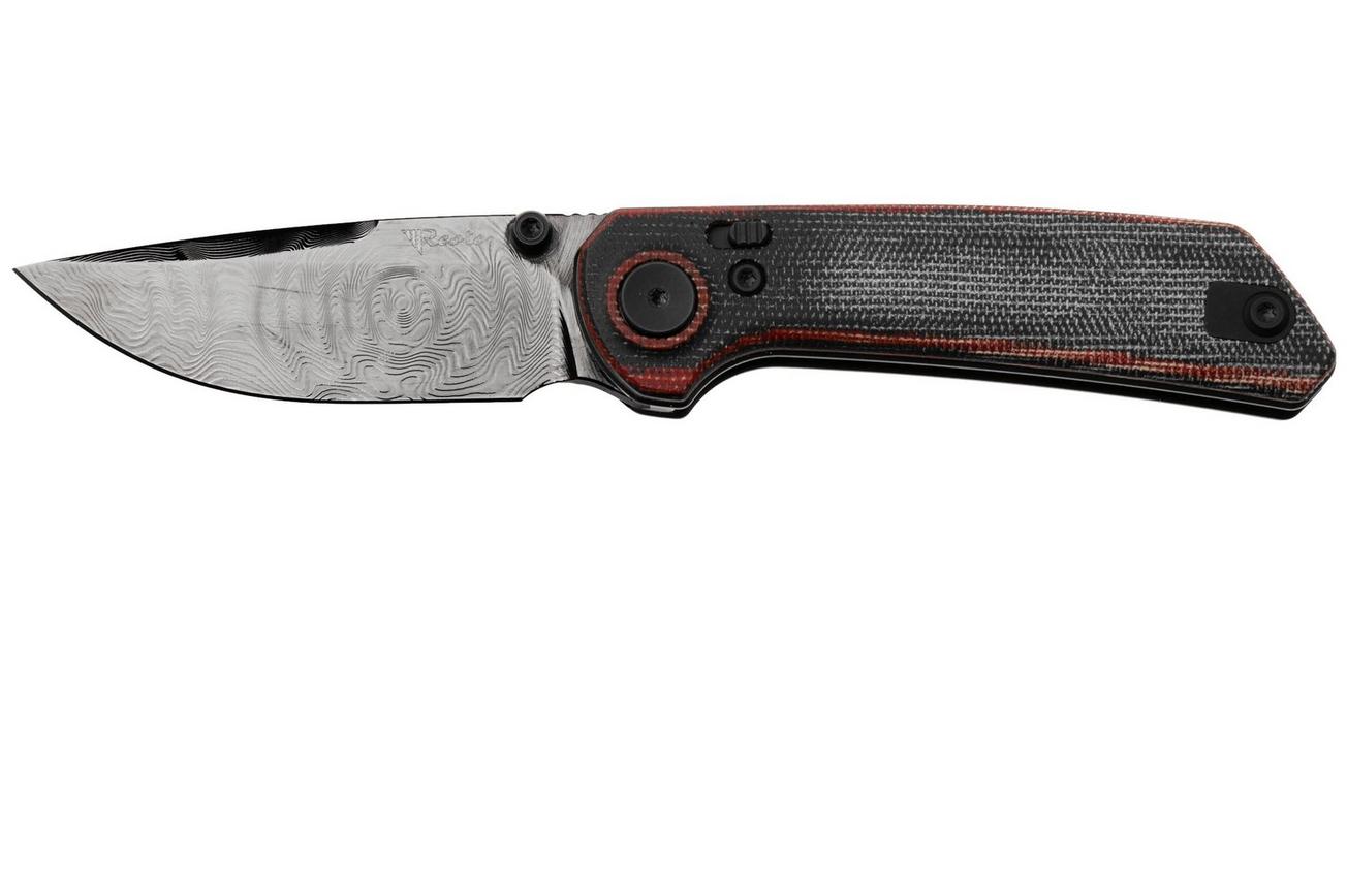 Reate PL-XT, DLC Damascus, Black/Red Micarta zakmes, Alvin Lee design