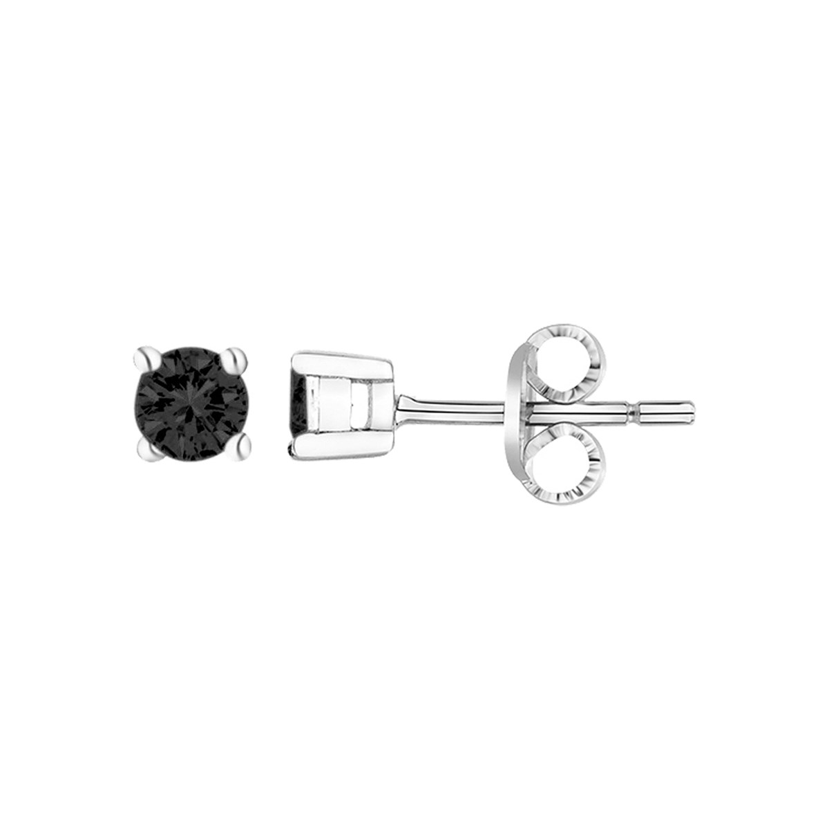 Boucles d'oreilles puces en Argent avec oxyde de zirconium noir