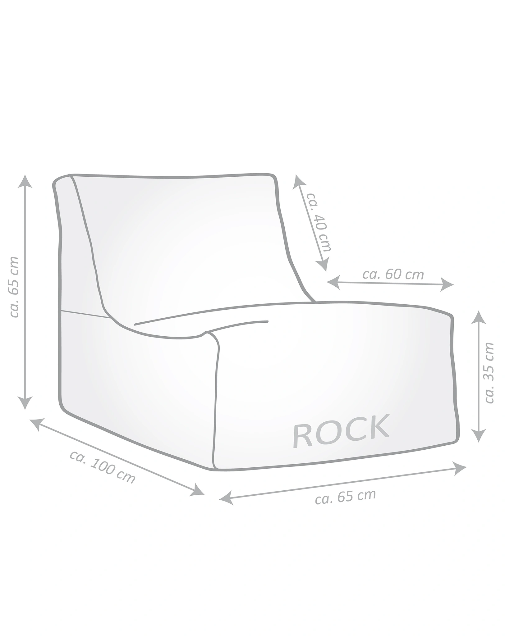 Sitzsack SANTORIN Rock (Farbe: anthrazit)
