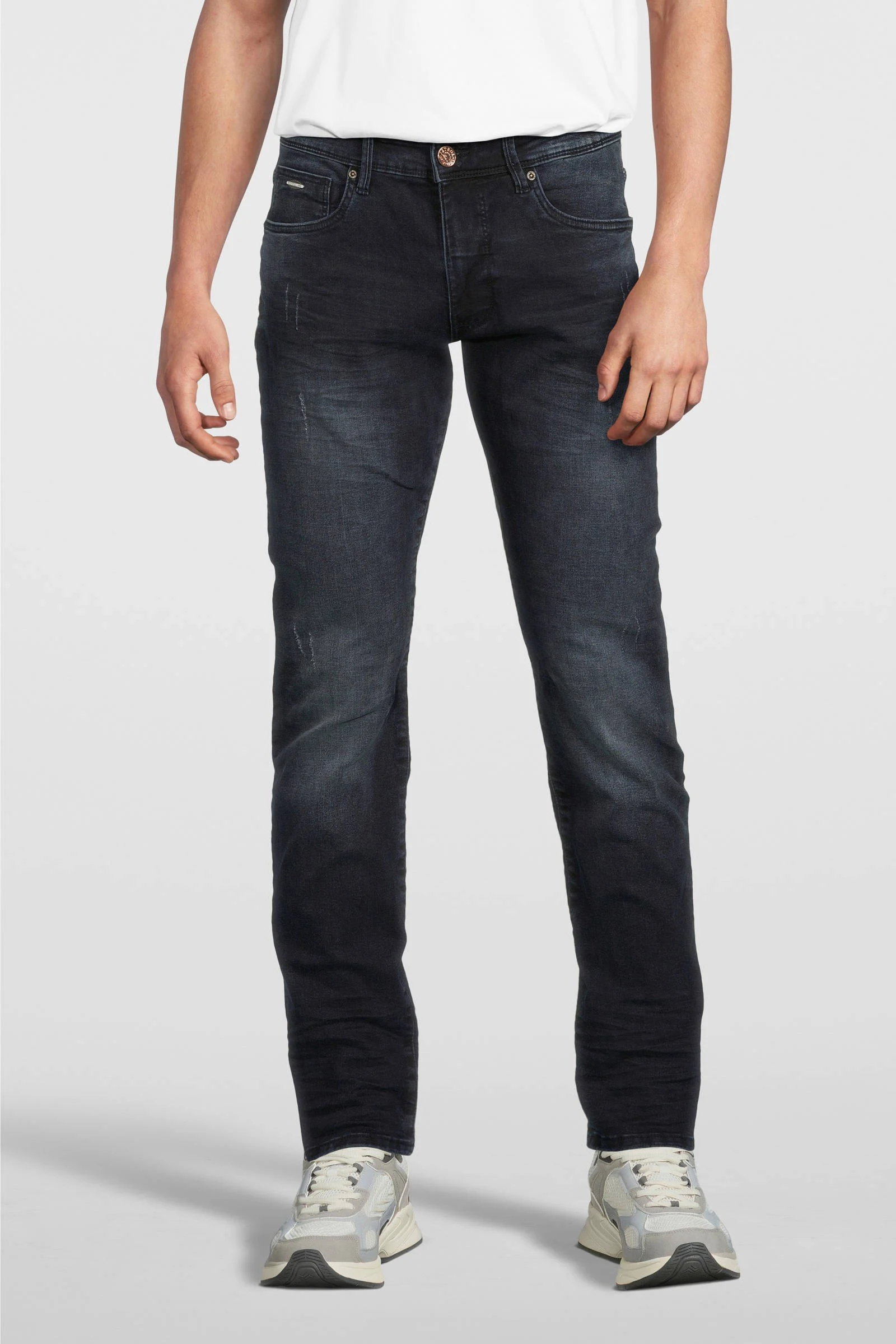 Petrol Industries slim fit jeans SEAHAM met riem Blue