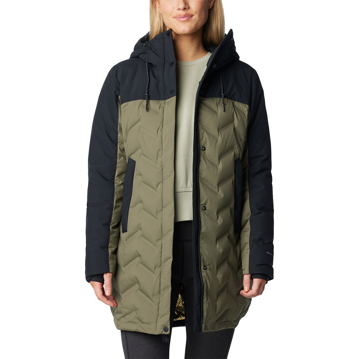 Columbia Mountain Croo III Mid Down dunjakke, dame (Stone Green Black)