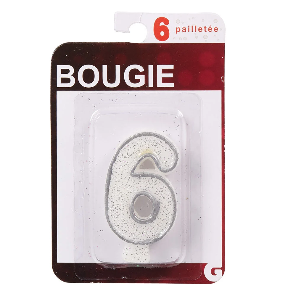 Bougie anniversaire chiffre 6