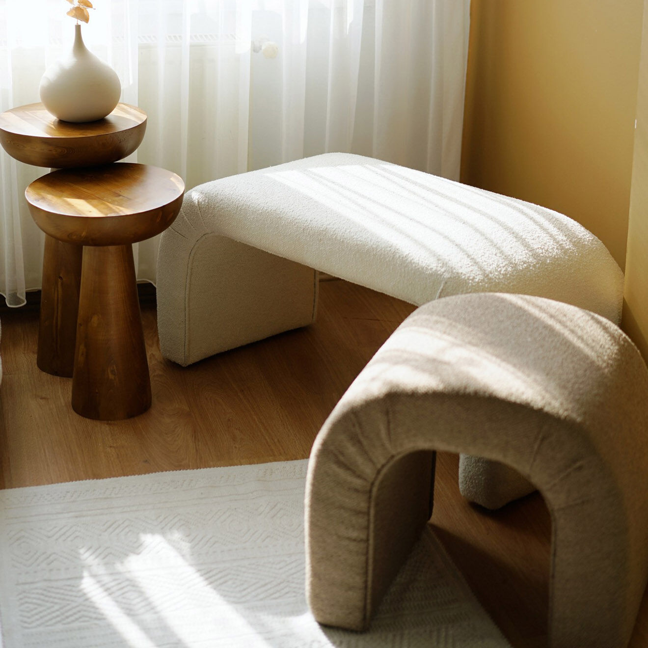 Atelier del Sofa Banc Nu blanc - 106x45x46 cm