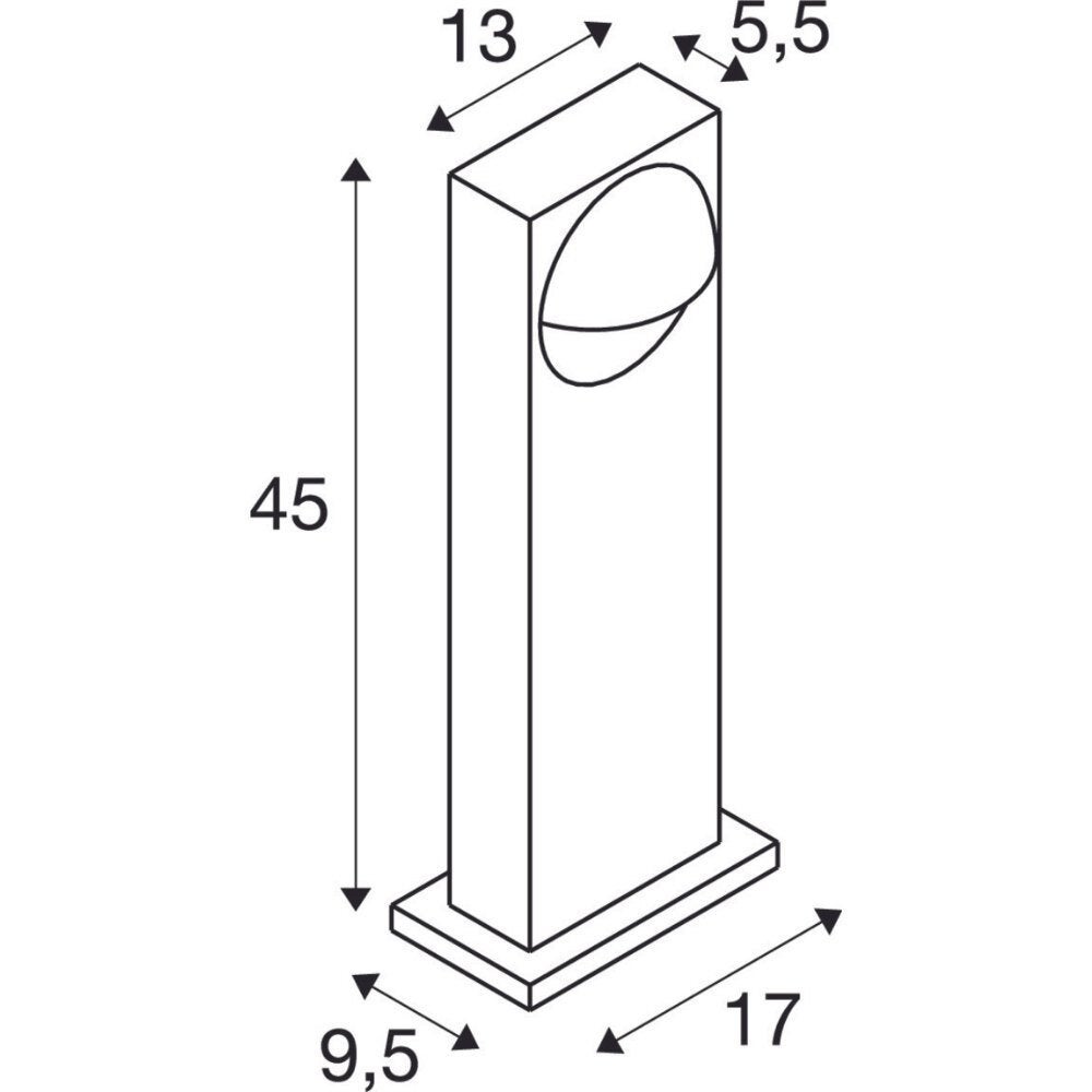 LED-padverlichting Deksel in antraciet 1x 15W 900lm IP65 450mm