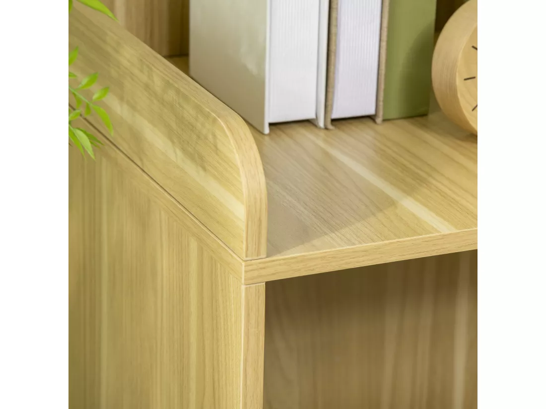 Maison de toilette chat - porte, niche avec coussin, plateau - panneaux aspect bois clair