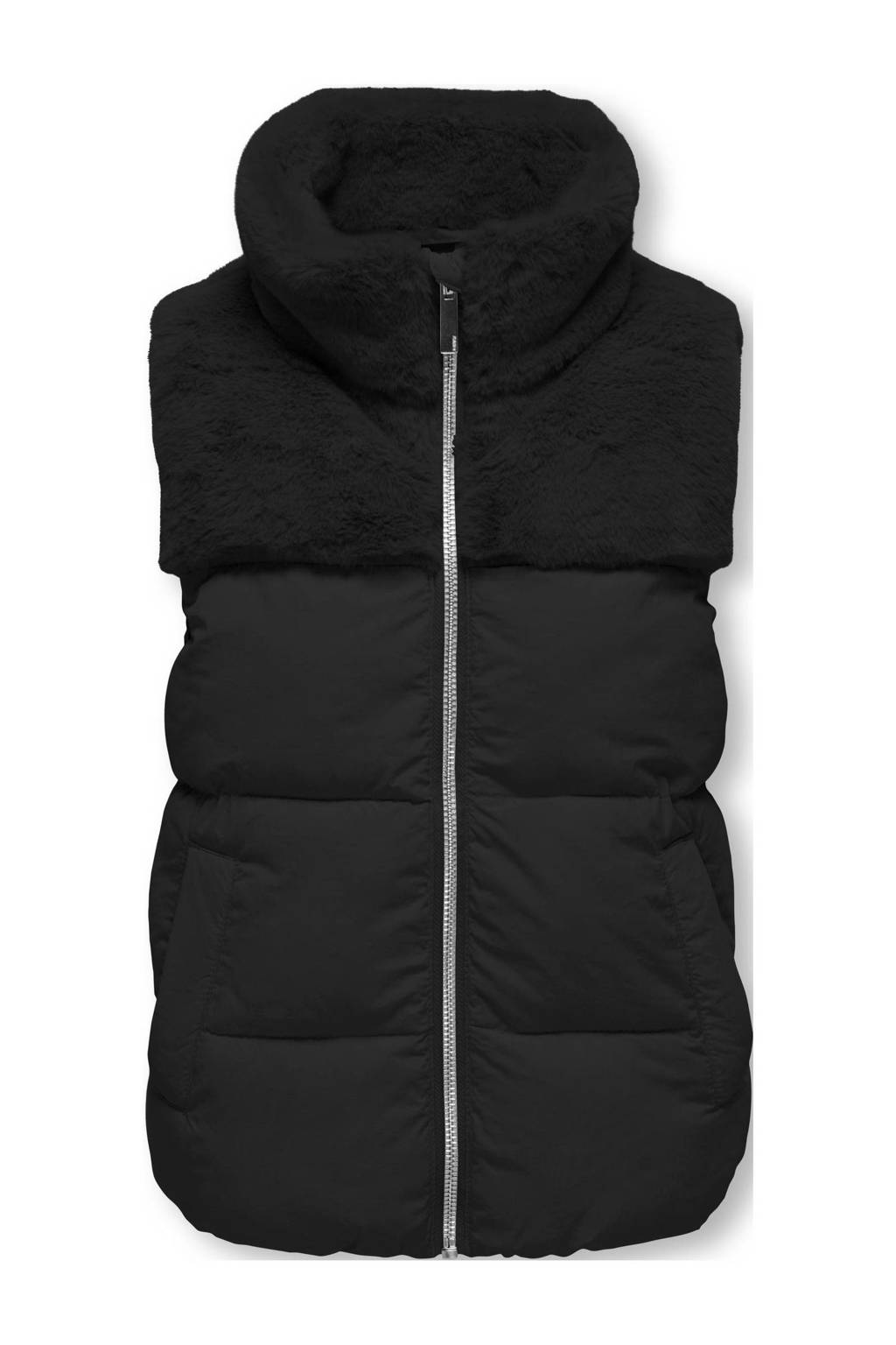 ONLY imitatiebont bodywarmer KOGWANJA zwart