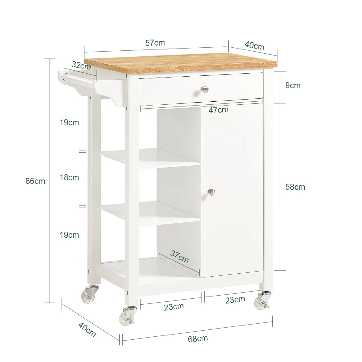 SoBuy FKW46-WN Desserte roulante