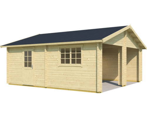 Outdoor Life Falkland dubbele garage zonder deuren, 575 x 575 cm, natuurlijke afwerking