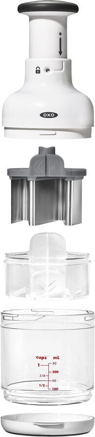 OXO Minihakker Hvid, sort transparent, rød, s