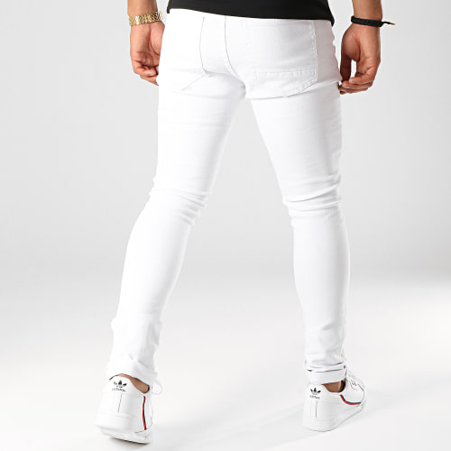 Jean Skinny Avec Déchirures LB054-5 Blanc